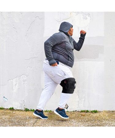 Plus Size Open Patella Knee Brace with Stabilizers for Meniscus Tear, Knee Pain, Arthritis - 4XL/5XL/6XL Black - Buy Online on GoSupps.com