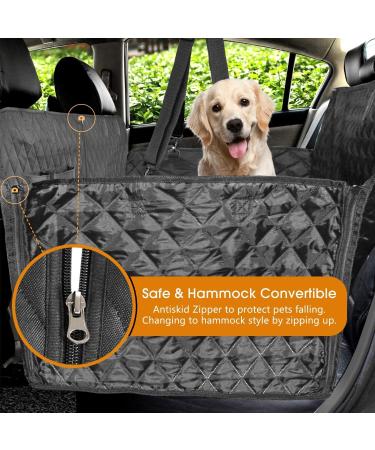 Vailge Waterproof Dog Car Seat Cover with Side Flaps - Black, Hammock Convertible Standard - Buy Online on GoSupps.com