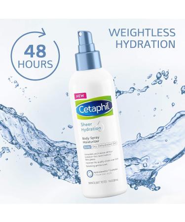 Cetaphil Sheer Hydration Body Moisturizer Spray 7 fl oz - Hyaluronic Acid, Vitamin E & B5 - Dermatologist Recommended Sensitive Skincare Brand - Buy Online on GoSupps.com