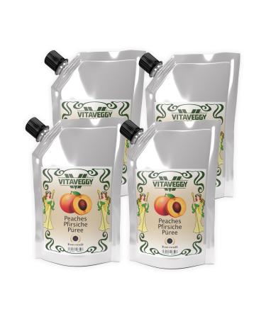 VitaVeggy Peach Puree 2x1kg White-pure fruit puree from Food-United Peach-Fruit-Puree for peach-smoothie juice or for sauce tea sorbet without aroma and preservatives (2)