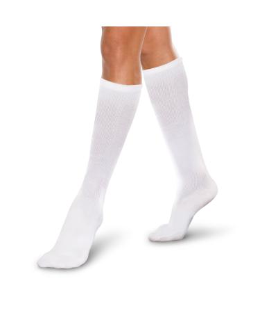 Therafirm Core-Spun Mild (15-20mmHg) Graduated Compression Support Knee High Socks (White XXL)