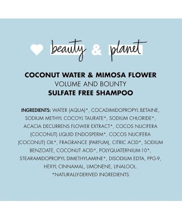 Love Beauty and Planet Volume & Bounty Shampoo - Coconut Water & Mimosa Flower - Sulfate-Free Paraben-Free Vegan 32.3 oz - Best for Fine Hair - Buy Online on GoSupps.com