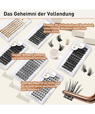 DIY Eyelash Extensions - 72 PCs B & Q Individual Reusable Eyelashes for Beginners | Fluffy Wispy D-14mm B28 - Buy Online on GoSupps.com