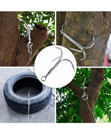 Stainless Steel 3-Claw Grappling Hook for Tree Climbing and Limb Retrieval - S Size 4.7x3.9x2.4 - Buy Online on GoSupps.com