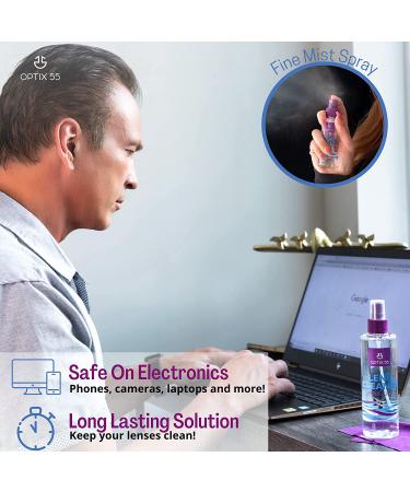 Lens Cleaner Spray Kit - Alcohol & Ammonia Free | 2x 8oz + 1x 2oz Glasses Cleaner Spray | 3 Microfiber Cloths | Safe for Eyeglasses, Screens | Streak-Free, Unscented (18 Fl Oz) - Buy Online on GoSupps.com