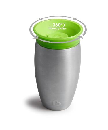 Munchkin Miracle Stainless Steel 360 Toddler Sippy Cup - 10oz, Green - Buy Online on GoSupps.com