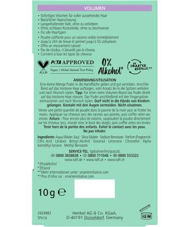 Schwarzkopf Henkel Schwarzkopf Taft Hair Styling Powder Volume 10 g Volume Hair Powder for FullLooking Hair for Up to 50 Applications Vegan Styling Powder - Buy Online on GoSupps.com
