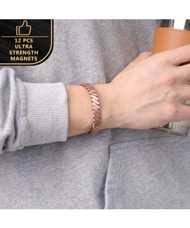 Jeracol Copper Magnetic Bracelet for Women & Men - Adjustable Size Cuff Bangle with 3500 Gauss Magnets - Solid Copper, Weave Design - Gift Box Included - Buy Online on GoSupps.com