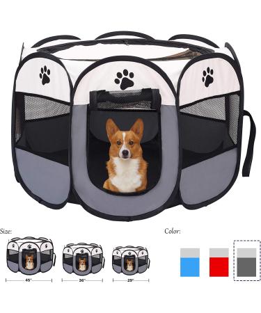 Mile High Life Portable Cat Dog Crate | Foldable Travel Tent for Pets | Water Resistant Shade Cover | Large Gray - Buy Online on GoSupps.com
