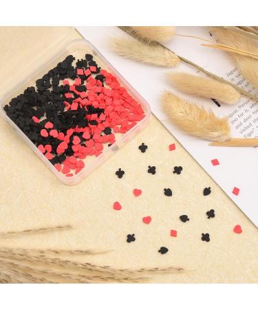CHGCRAFT 160G Handmade Polymer Clay Playing Cards Cabochons - Nail Art Decoration & DIY Craft Accessories in Black & Red - Buy Online on GoSupps.com