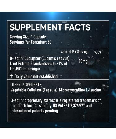 Premium Cucumber Supplement with Q Actin Joint Support & Recovery 60 Capsules Vegan Gluten Free & Clinically Studied 2 Month Supply - Buy Online on GoSupps.com