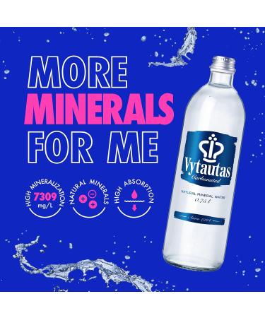 Vytautas Natural Mineral Water with Carbon Dioxide 750ml Glass (12 Pack) - Ultimate Hydration Rich in Calcium & Magnesium - High Mineralization - Buy Online on GoSupps.com