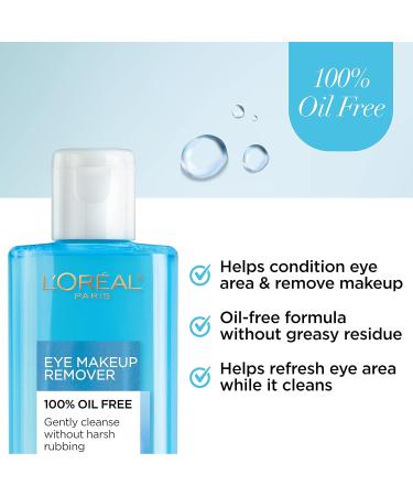 L'Oreal Paris Skincare Dermo-Expertise Oil-Free Eye Makeup Remover - Gentle & Effective 4 fl. oz for Clean Refreshing Eye Care - Buy Online on GoSupps.com