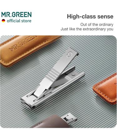 MR.GREEN Ultra Thin Nail Clippers Advanced Precision Technology Nail Cutters with Cow Leather Cover Superior Texture Manicure Tools (Light Brown) - Buy Online on GoSupps.com
