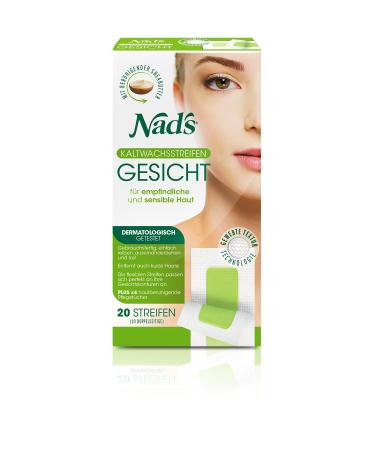 Nad's Facial Hair Removal Cold Wax Strips Contain 4 Wipes 20 Strips - Buy Online on GoSupps.com