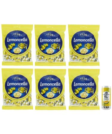 Fida Perugia Lemoncella Lot de 6 sachets de bonbons remplis de liqueur de citron 175 g + 1 sachet de th glac San Benedetto au citron sans sucre Bo te de 330 ml