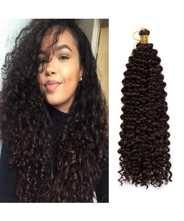 Braiding Hair Marlybob Crochet Hair Twist Braids 14inch Hairpiece Synthetic Afro Weave Hair Extensions - Brown(water wave)