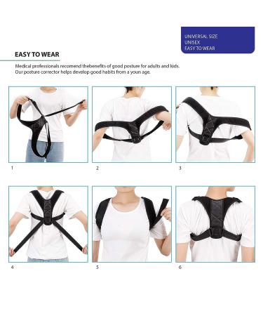 Adjustable Posture Corrector for Men & Women - Comfortable Upper Back Brace for Shoulder Support - Corrector de postura - Buy Online on GoSupps.com