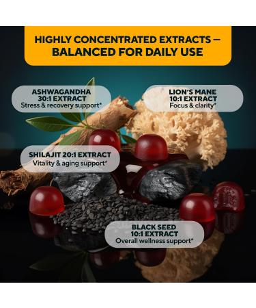 Shilajit Gummies - 1000mg Himalayan Natural Supplements for Healthy Aging & Energy - Sugar Free - 60 Count - Buy Online on GoSupps.com