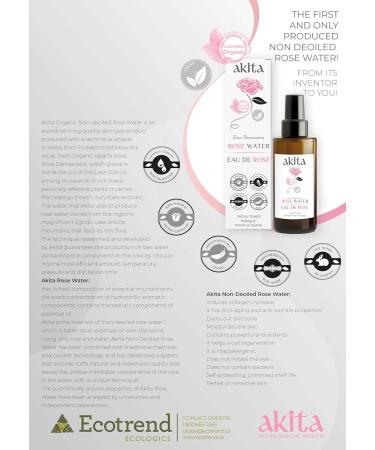 Natural Organic Non Deoiled Rose Water 100mL - Buy Online on GoSupps.com