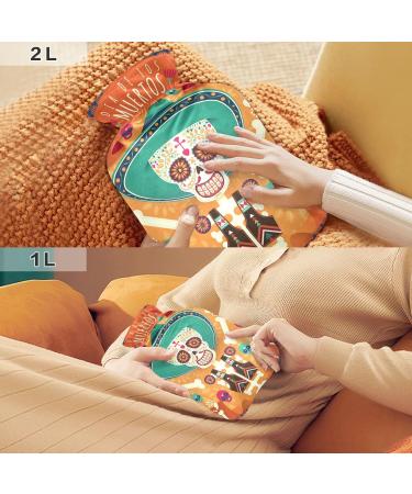 Dead Day Hot Water Bottle with Cover | 2L Large Hot Water Bag for Pain Relief & Cramps - International Shipping Available - Buy Online on GoSupps.com