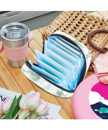 Portable Women's Binding-Up Bags | Menstrual Cup & Tampon Storage for Teens - Green Marble Design - Buy Online on GoSupps.com