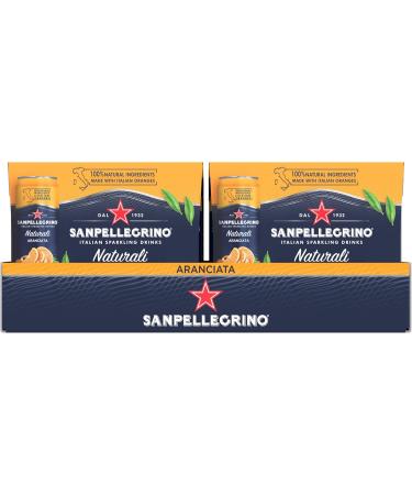 San Pellegrino Naturali Italian Sparkling Drink Aranciata Orange 330 mL Can 24 Cans Total - Buy Online on GoSupps.com