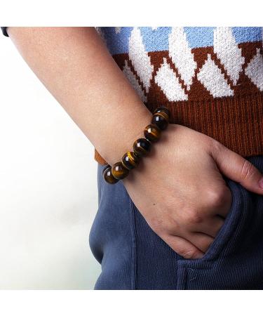 Original Tiger Eye Bracelets Men Energy Natural Stone Bead Bracelets Women Quartz Agates Feng Shui Wealth Jewelry Pulseras 12 8mmBeads23cm 12 8mmBeads23cm - Buy Online on GoSupps.com