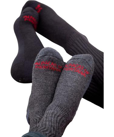 Therapeutic Alpaca Socks for Diabetic Neuropathy & Large Calves - Mid-Calf, 5 Colors (Black, Large) | Alpacas of Montana - Buy Online on GoSupps.com