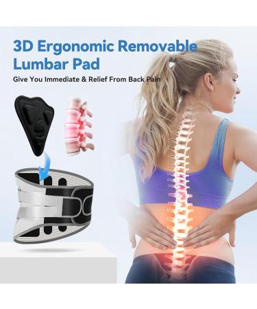 2024 Upgrade Back Brace for Lower Back Pain - Ergonomic Support Belt for Men & Women with Removable Stays Adjustable Hardness - Large (Grey - Buy Online on GoSupps.com