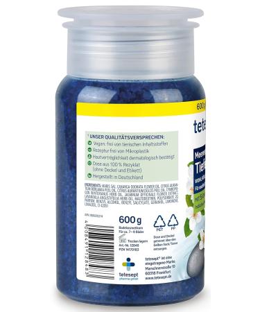 Teteseept Meeressalz Depth Tension Bath - Soothing Bath Additive with 5 Essential Oils & Natural Sea Salt | 4 x 600g for Inner Peace - International Shipping - Buy Online on GoSupps.com
