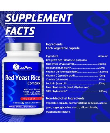CanPrev - Red Yeast Rice Complex 120 Capsules Support Cardiovascular Health with Antioxidant Rich Supplement 120 count (Pack of 1) - Buy Online on GoSupps.com