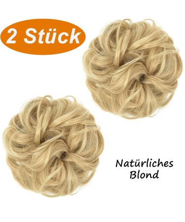 JJStar 2-Piece Hair Part with Rubber Band | Dutt Hair Tie & Extensions for Messy Bun & Ponytail - Natural Blonde for Women & Girls - Buy Online on GoSupps.com