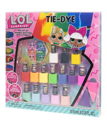 L.O.L Surprise! Tie-Dye Nail Art Set - 19-Piece Non-Toxic Nail Polish & Accessories for Kids (Ages 5+) - Perfect for Slumber Parties & Mani/Pedi Days - International Shipping Available - Buy Online on GoSupps.com