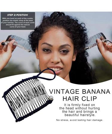 Banana Clips Hair for Thick Hair - Fixing Hair Holder Clip | Clincher Combs Metal Banana Combs for Any Hair Type Hair Accessories for Women Girls Cle-ca Navy Blue - Buy Online on GoSupps.com