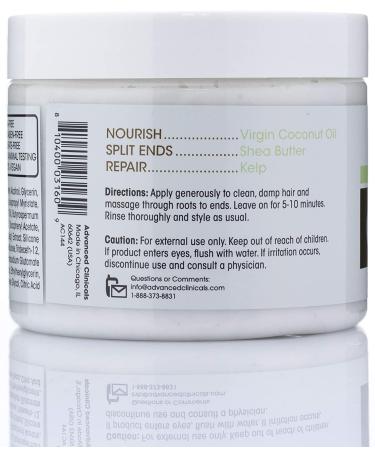 Coconut Deep Hydration Hair Mask - Advanced Clinicals 12 oz | Nourish & Revitalize - Buy Online on GoSupps.com