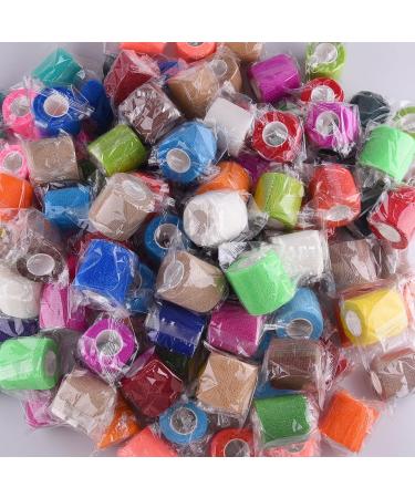 2 Inch Colored Self Adhesive Bandage Wrap - 108 Rolls | Self Adherent Athletic Tape for Wrist, Ankle Swelling, Sprains | Stretch Bandages in Rich Colors - Buy Online on GoSupps.com