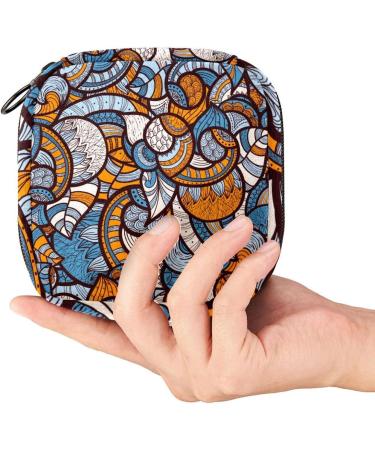 Ethno Doodle Floral Pattern Portable Period Bag | Women's Menstrual Cup Pocket | Stylish & Functional Sanitary Napkin Holder - Buy Online on GoSupps.com