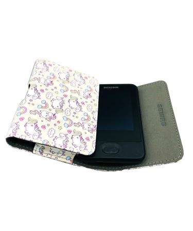 Sewas Diabetic Care bag for the Dexcom G6 belt bag blood sugar meter diabetic bag protective case cream white with unicorn motifs