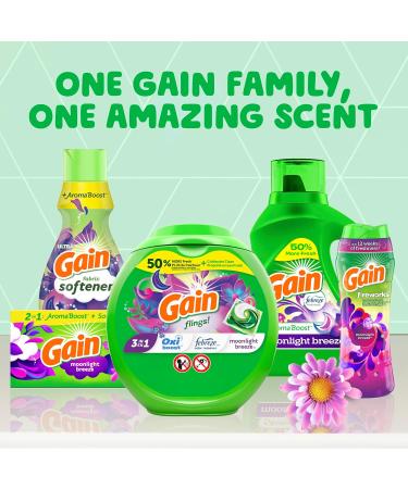 Gain Aroma Boost Liquid Laundry Detergent - Moonlight Breeze 107 Loads 154 Fl Oz HE Compatible with Febreze & Oxi - International Shipping Available - Buy Online on GoSupps.com