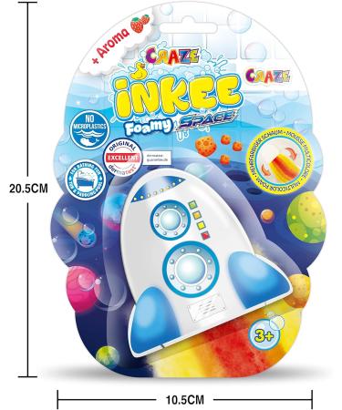 Inkee Foamy Space - 2 Pack Children Bath Bombs Strawberry Fragrance Rocket Shape Multi-Colored Fun - Buy Online on GoSupps.com