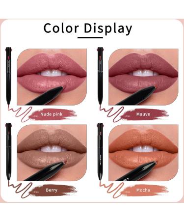 Arqumi Lip Liner - 4-in-1 High Pigmented Retractable Pencil | Smudge Proof Smooth Color | International Shipping - Buy Online on GoSupps.com
