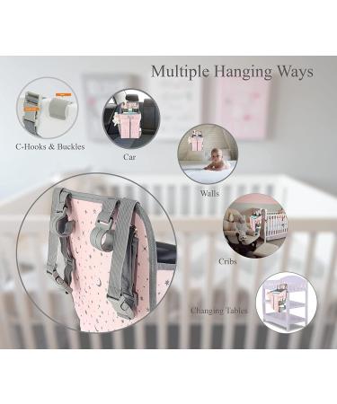 Llama Bella Hanging Diaper Caddy - Pink Baby Diaper Organizer for Changing Table, Crib, Playard, or Wall - Newborn Diaper Holder - Buy Online on GoSupps.com