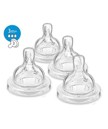 Philips Avent Anti-colic Baby Bottle Medium Flow Nipple 4pk - Flow 3 SCF423/47 - Buy Online on GoSupps.com