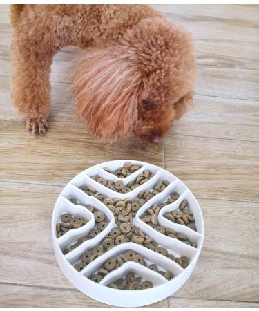 8 Inch Slow Feeder Bowl for Dogs and Cats - Anti-Gulping Healthy Eating Design - Ideal for Small to Medium Pets - Primary Color - Buy Online on GoSupps.com