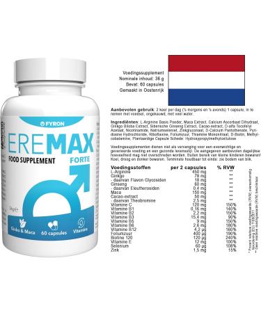 Eremax Forte - 60 Capsules | Boost Male Performance & Vitality - Buy Internationally - Buy Online on GoSupps.com
