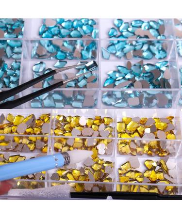 3320Pcs AB Nail Art Rhinestones Crystal Set - 24 Types of 320 Diamonds + 3000 Round Beads Crystals - DIY Crafts Kit with Tweezers Pen - Buy Online on GoSupps.com