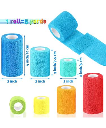 36 Pcs Self Adhesive Bandage Wrap - 2, 3, 4 Wide, 5 Yards Long - Breathable Athletic Elastic Cohesive Bandage - Colorful for Sports, First Aid, Medical - Ideal for Wrist, Ankle Sprains, Swelling and Vet Wrap - Buy Online on GoSupps.com