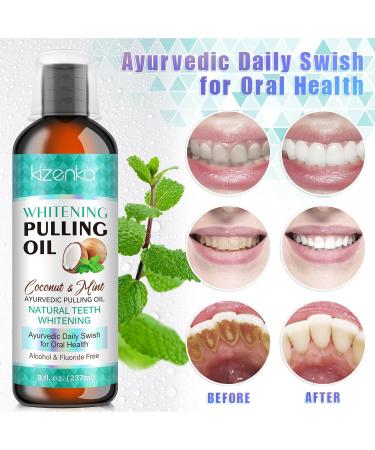 Coconut Oil Pulling Mouthwash - Mint Oil for Teeth Whitening & Fresh Breath | Natural Essential Oils | Alcohol Free 237ml - Buy Online on GoSupps.com