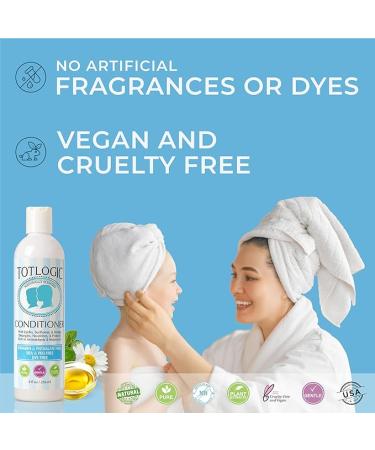 TotLogic Natural Kids and Baby Safe Conditioner - 8 oz Original Scent - Sulfate and Paraben Free Non-Toxic Formula Nourishes and Detangles - Buy Online on GoSupps.com